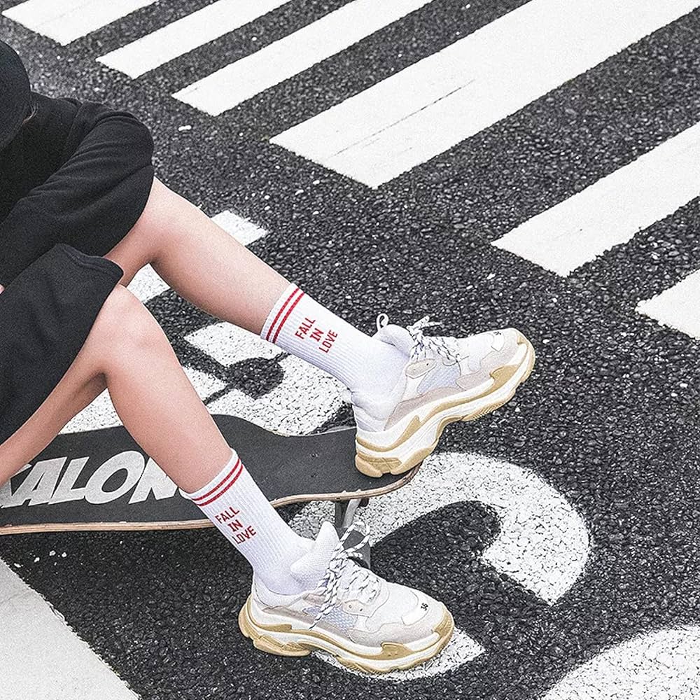 Amazon.co.jp: 女性用靴下ヒップホップスケートボードストリート